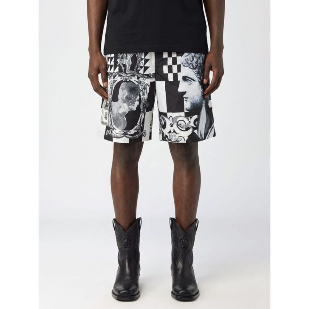 Versace Men Graphic Print Versace Swim Shorts With Elasticated Waist